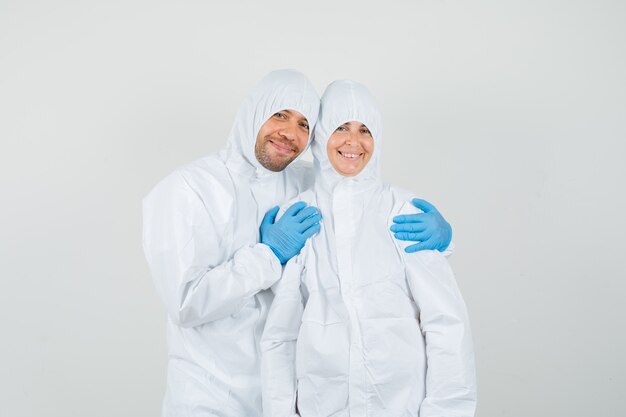 Male doctor in protective suit