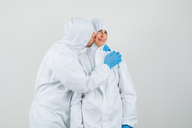 Male doctor in protective suit