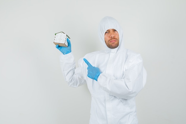 Male doctor in protective suit