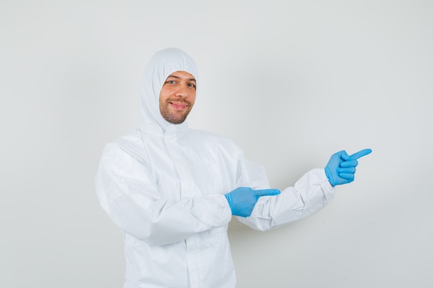 Male doctor in protective suit