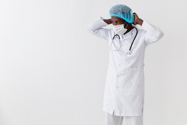 male doctor wearing white robe