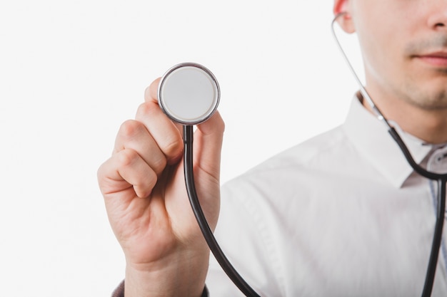 Male doctor with stethoscope