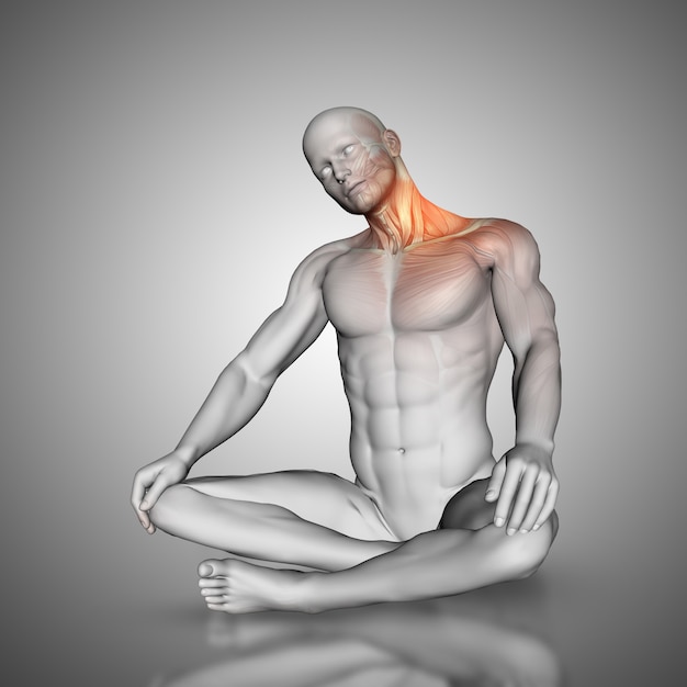 Free photo male figure in neck stretch pose