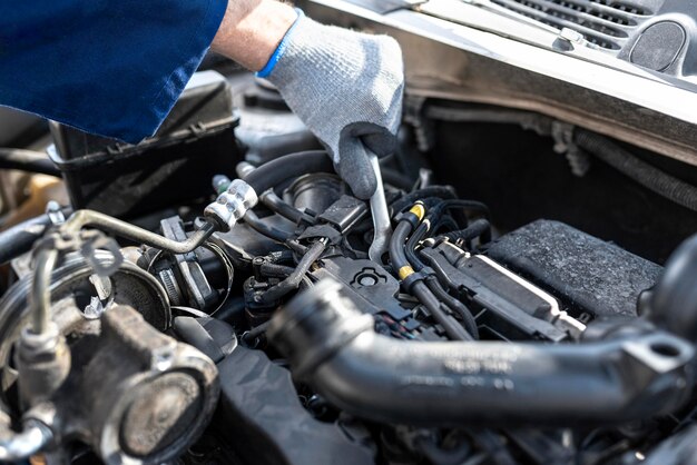 Male mechanic working at his workshop