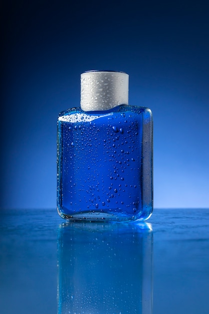 Male self-care item with blue background
