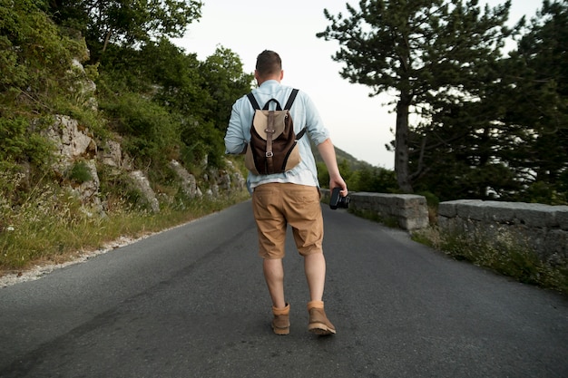 Male traveler in montenegro outdoors