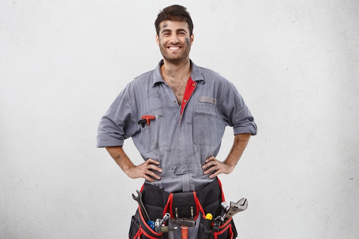 Free Photo male worker wearing work clothes