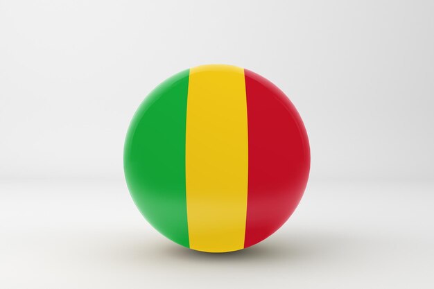 Mali Flag In White Background