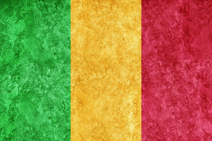 Free Photo mali metallic flag, textured flag, grunge flag