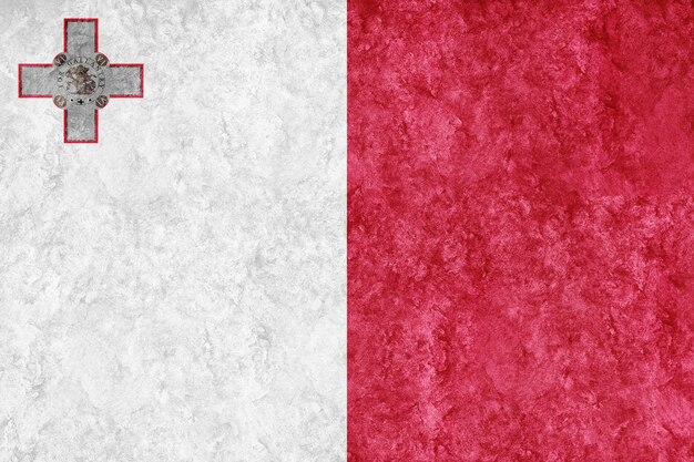 Malta Metallic flag, Textured flag, grunge flag