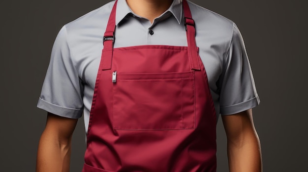 Free photo man in an apron standing against a white background