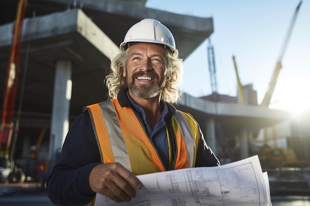 Free photo man architect at the construction working on the projects