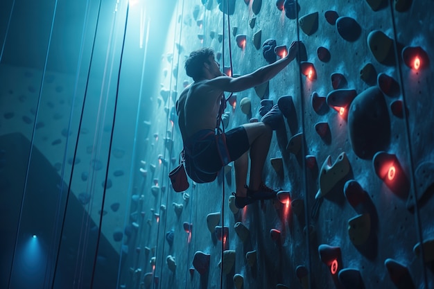 Man at bouldering spot