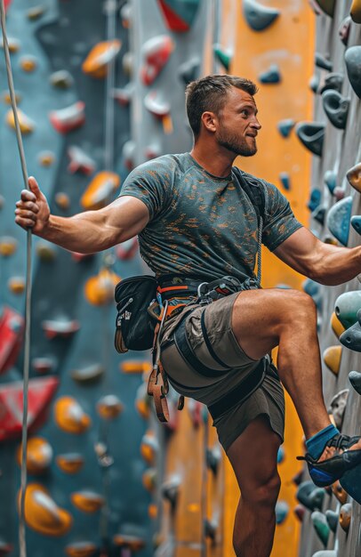 Man at bouldering spot
