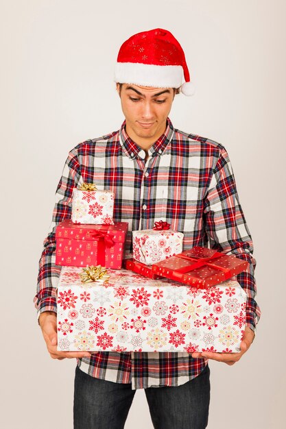 Man carrying presents