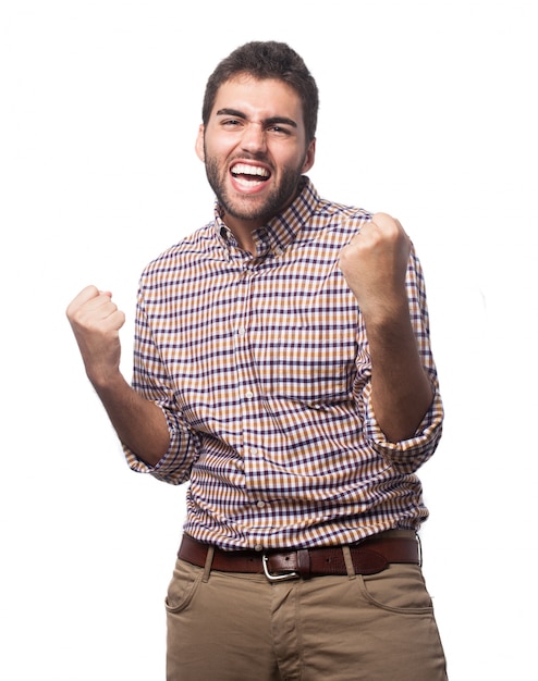 Man celebrating and smiling