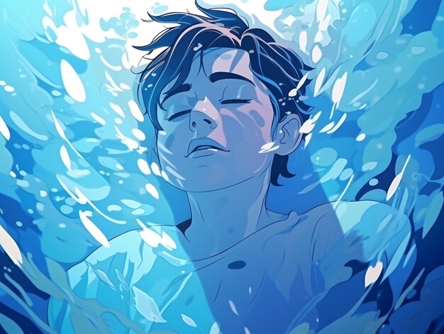水中の男キャラクター