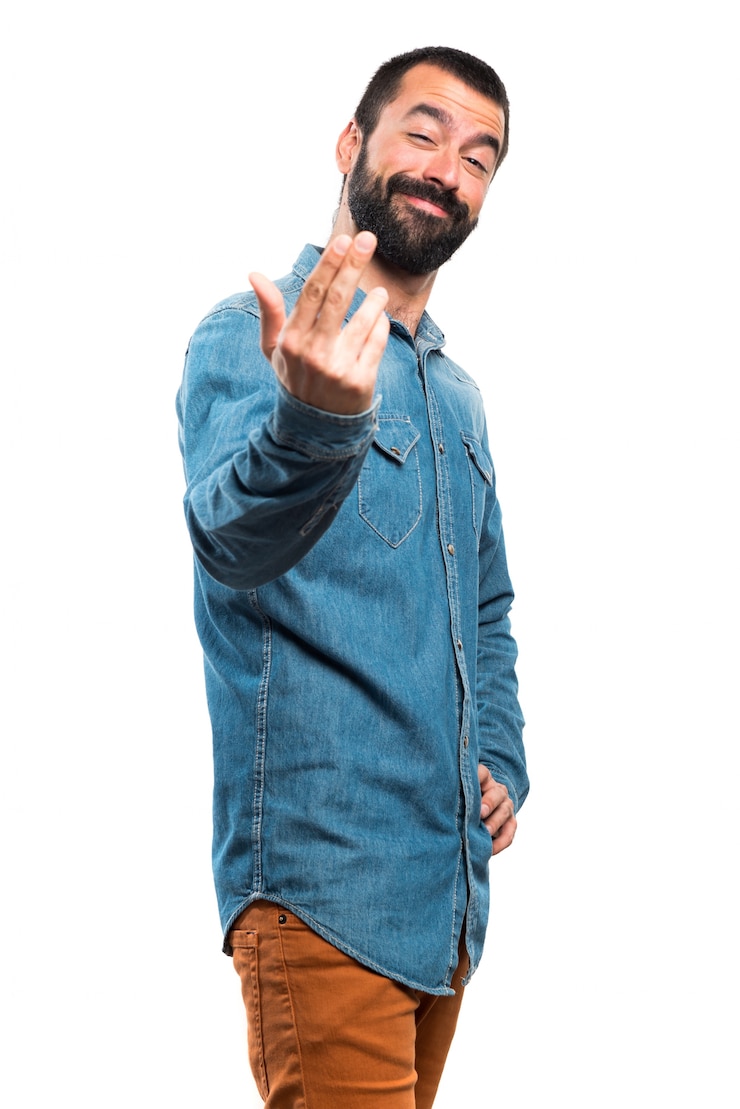 Free Photo man coming gesture
