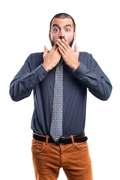 Man covering his mouth