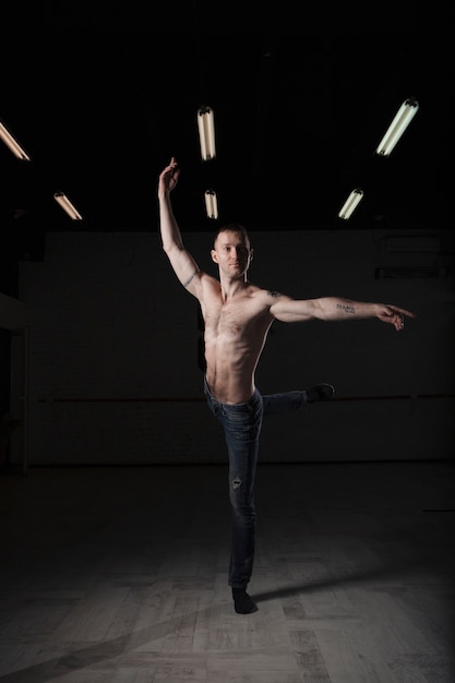 Man dancing in studio