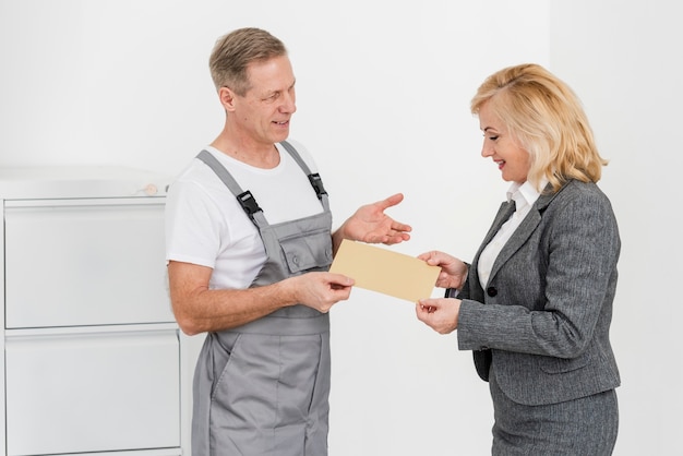 Man delivering envelope