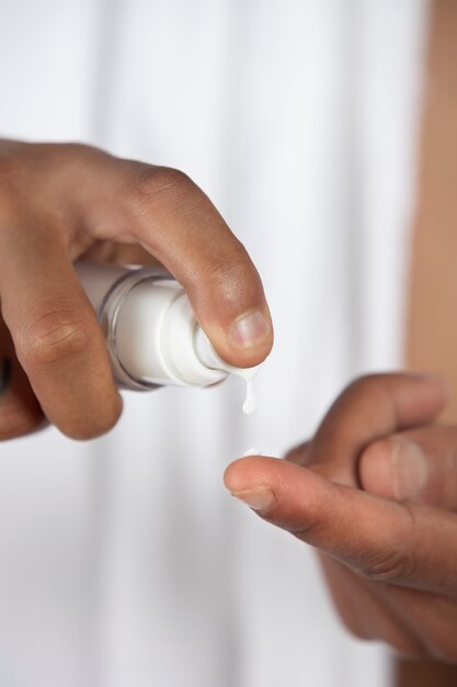 Man doing his face care routine