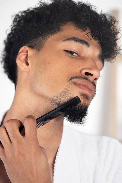 Man doing his face care routine