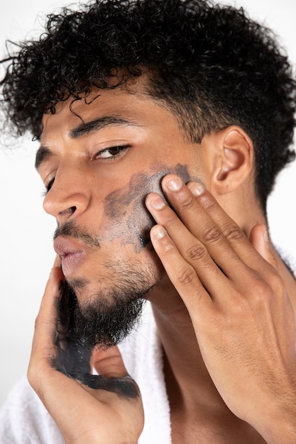 Man doing his face care routine