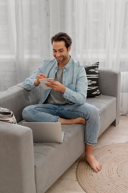 Man doing his self-care ritual