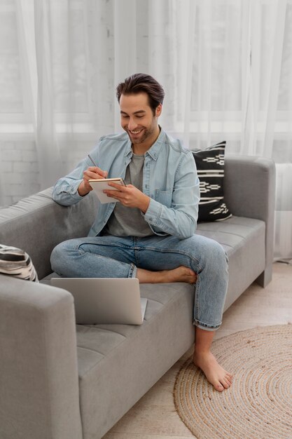 Man doing his self-care ritual