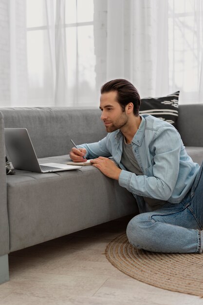 Man doing his self-care ritual