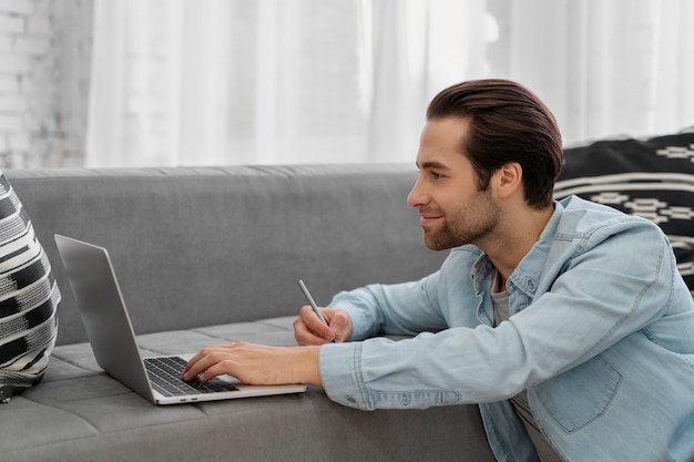 Man doing his self-care ritual