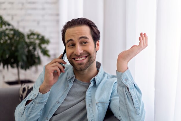 Man doing his self-care ritual