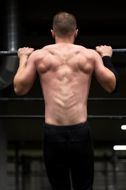 Man doing lifting exercise