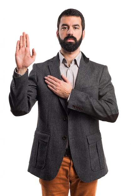 Man doing oath