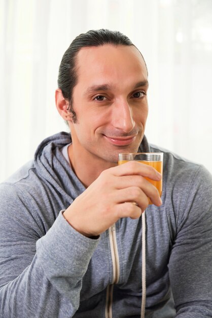 Man drinking juice