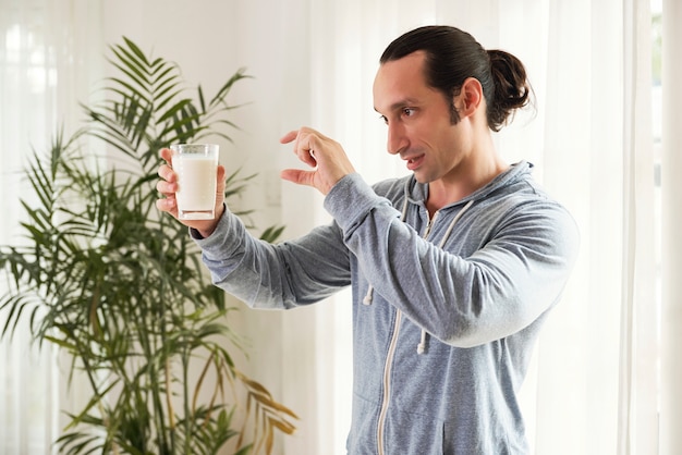 Man drinking milk