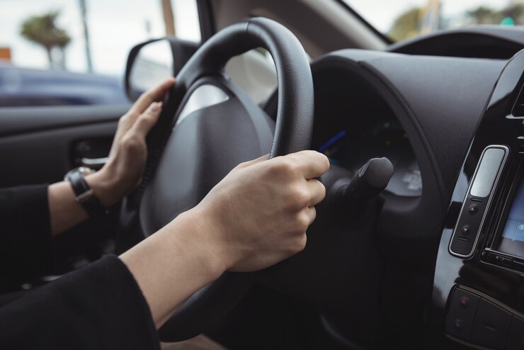 無料Photo 電気自動車を運転する男