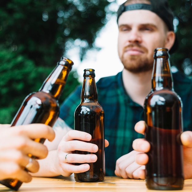 Man enjoying the drinks with his friends