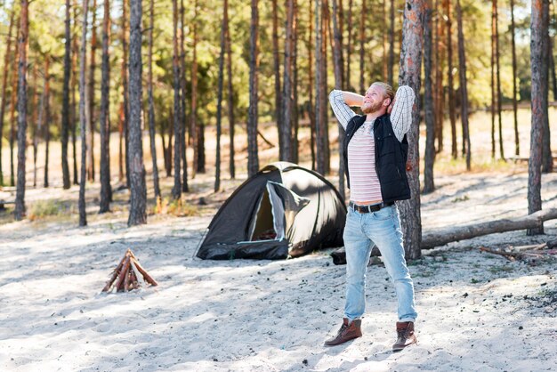 Man enjoying the wilderness