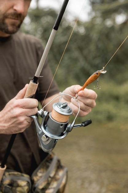 Man fishing at the river