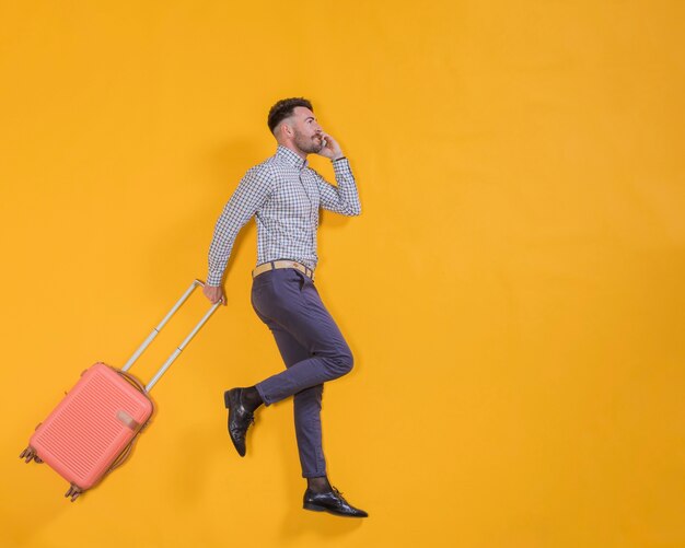 Man floating with a trolley