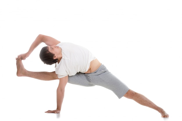 Man focused on exercise