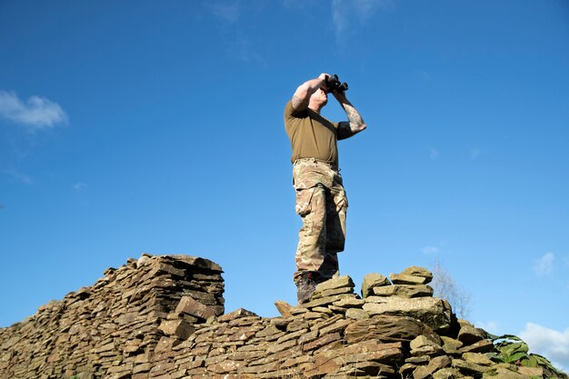 Man getting ready for his mission