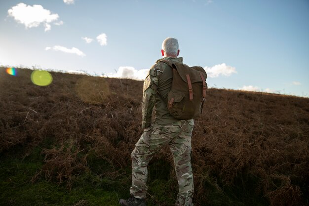 Man getting ready for his mission