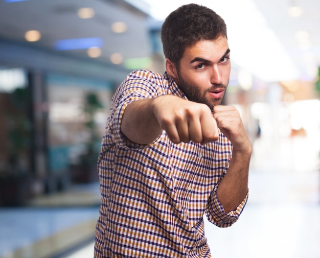 Man giving a punch