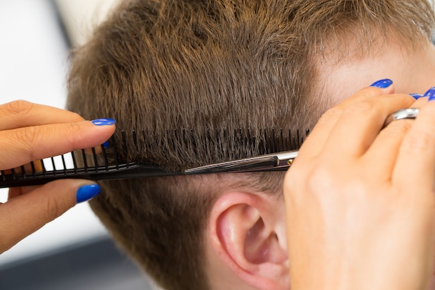 Man at the hairdresser salon