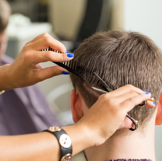 Man at the hairdresser salon