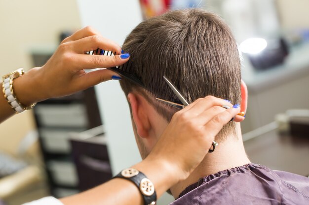 Man at the hairdresser salon