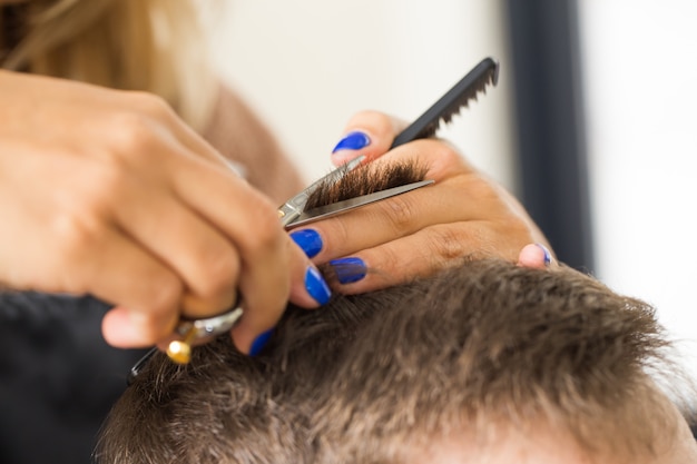 Man at the hairdresser salon